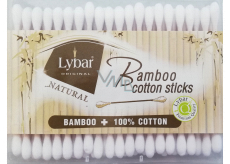 Lybar Original Natural Bamboo Bambus Wattestäbchen Schachtel mit 200 Stück