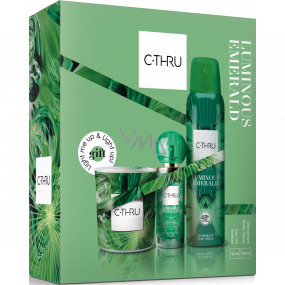 C-Thru Leuchtendes Smaragd Eau de Toilette für Frauen 30 ml + Deodorant Spray 150 ml + Duftkerze, Geschenkset