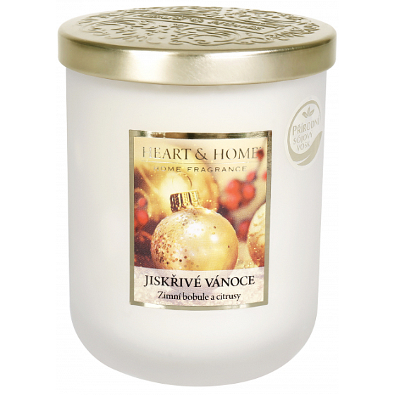 Heart & Home Sparkling Christmas Soja Duftkerze Medium brennt bis zu 30 Stunden 115 g