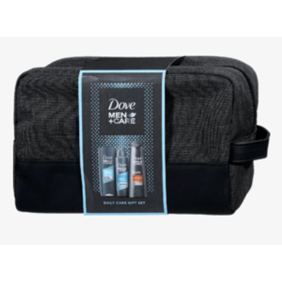 Dove Men + Care Clean Comfort Duschgel 250 ml + Antitranspirant Deospray 150 ml + Haarshampoo 250 ml + Etui, Kosmetikset