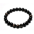 Schwarzer Achat elastisches Armband Naturstein, Kugel 8 mm / 16 - 17 cm, verleiht Mut und Stärke