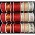 Nekupto Weihnachts-Stoffband Weiß-beige gold gepunktet 15 mm x 3 m