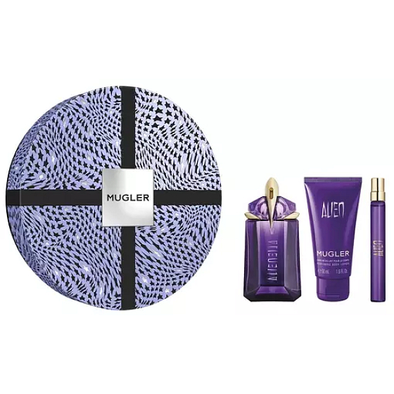 Thierry Mugler Alien Eau de Parfum 60 ml + Eau de Parfum 10 ml Miniatur + Bodylotion 50 ml, Geschenkset für Frauen