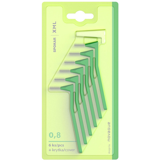 Spokar XML 0,8 mm Interdentalbürsten 6 Stück + 1 Stück Abdeckung