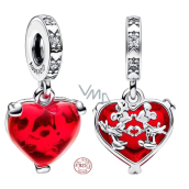 Charme Sterling Silber 925 Disney Mickey und Minnie Mouse Murano Herz Anhänger Armband Liebe