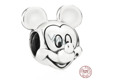 Charme Sterling Silber 925 Disney Mickey Mouse Porträt, Perle am Armband