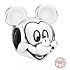 Charme Sterling Silber 925 Disney Mickey Mouse Porträt, Perle am Armband