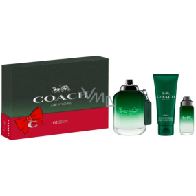 Coach Green New York Eau de Toilette 100 ml + Eau de Toilette 15 ml + Duschgel 100 ml, Geschenkset für Männer