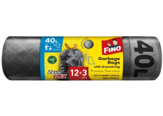 Fino Zeus Flex Müllbeutel mit Zugband schwarz 23 µ, 40 Liter 55 x 57 cm, 12 + 3 Stück