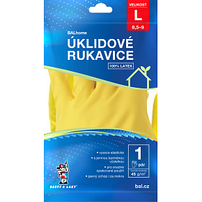 BALhome Latex-Reinigungshandschuhe, gelb, Größe L
