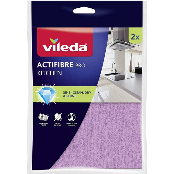 Vileda Mikro Actifibre Wischmopp für die Küche 27 x 30,5 cm, 2 Stück