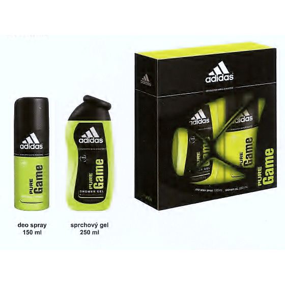 Adidas Pure Game Deodorant Spray 150 ml + Duschgel 250 ml, Kosmetikset für Männer