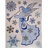 Fensterfolie ohne Klebeeis mit silbernem Glitzerengel 31 x 22 cm