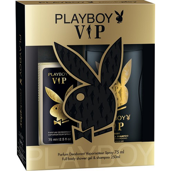 Playboy Vip for Him parfümiertes Deodorantglas für Männer 75 ml + Duschgel 250 ml, Kosmetikset