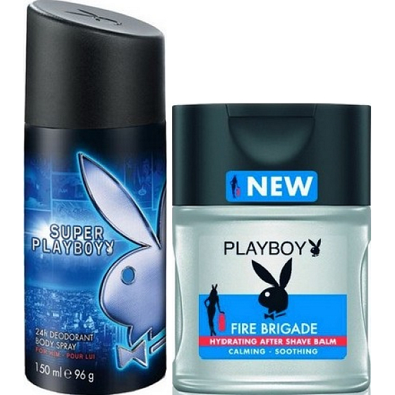 Playboy Super Playboy für Ihn Deo-Spray für Männer 150 ml + Aftershave-Balsam 100 ml, Kosmetikset