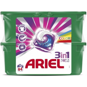 Ariel 3in1 Farbgelkapseln für farbige Wäsche schützen und beleben die Farben von 2 x 32 Stück