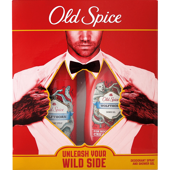 Old Spice Wolfthorn Deodorant Spray 125 ml + 250 ml Duschgel, Kosmetikset