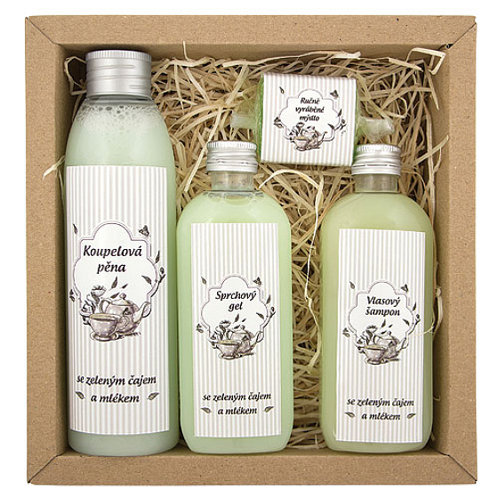 Bohemia Gifts Tea Spa Badeschaum 200 ml + Duschgel 100 ml + Haarshampoo 100 ml + handgemachte Seife 30 g, Kosmetikset