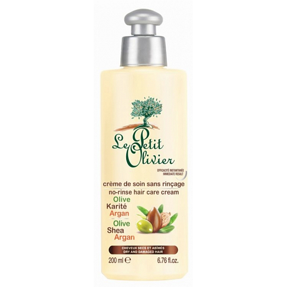 Le Petit Olivier Oliva, Sheabutter und Arganöl spülfreie Pflegecreme für trockenes und sprödes Haar 200 ml