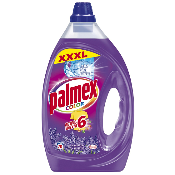 Palmex Active-Enzym 6 Color Lavender Flüssigwaschgel für weiße und farbige Wäsche 70 Dosen von 3,5 l
