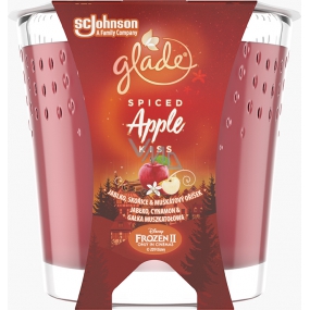 Glade Spiced Apple Kiss mit dem Duft von Apfel-, Zimt- und Muskatnuss-Duftkerze in einem Glas, Brenndauer bis zu 32 Stunden 129 g