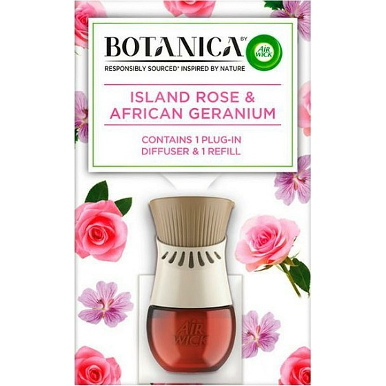 Air Wick Botanica Exotische Rose und Afrikanische Geranie Elektrischer Lufterfrischer Komplett 19 ml