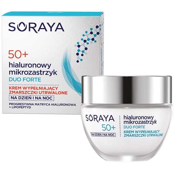Soraya Hyaluronic Micro-Injection Duo Forte 50+ Anti-Falten-Creme füllt dauerhafte Falten pro Tag / Nacht 50 ml