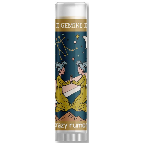 Crazy Rumors Zodiac Zwillinge Lippenbalsam mit Vanillecreme-, Blaubeer- und Lavendelgeschmack 4,4 ml