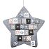 Adventskalender Filz grau Stern 70 cm