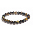 Tigerauge multi dark Armband elastischer Naturstein, Kugel 8 mm / 16-17 cm, Stein der Sonne und Erde, bringt Glück und Reichtum