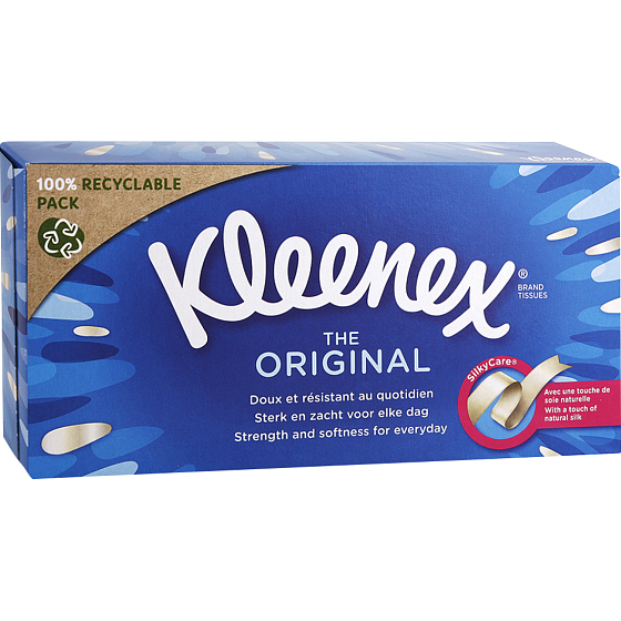 Kleenex Original 3-lagige Papiertaschentücher in der Box, 72 Stück