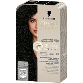 Schwarzkopf Creme Supreme Haarfarbe 1-0 natürliche Schwarz 60 ml