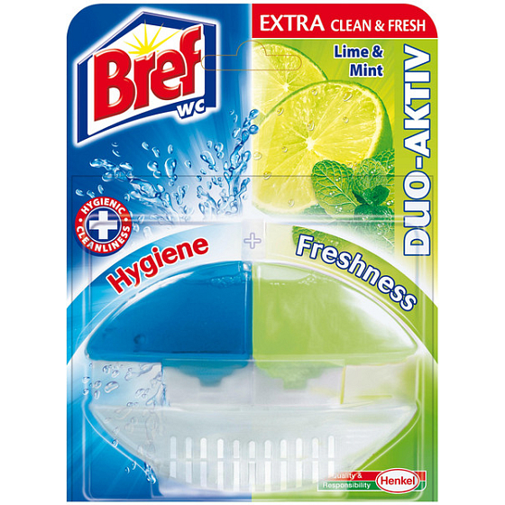 Bref Duo Active Extra Clean & Fresh Lime und Mint WC-Gel Kompletthänger 60 ml