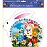 Fensterfolie ohne Kleber Osterweißhase, Huhn und Biene 30 x 29 cm