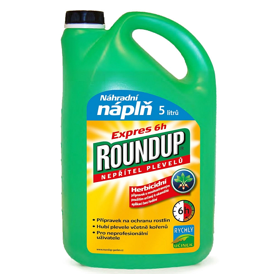 Roundup Express tötet Unkraut, einschließlich Wurzeln, nach 6 Stunden von 5 l ab