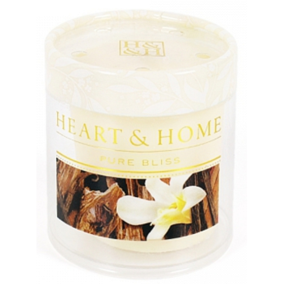 Heart & Home Sandelholz- und Vanille-Soja-Duftkerze ohne Verpackung brennt bis zu 15 Stunden 53 g
