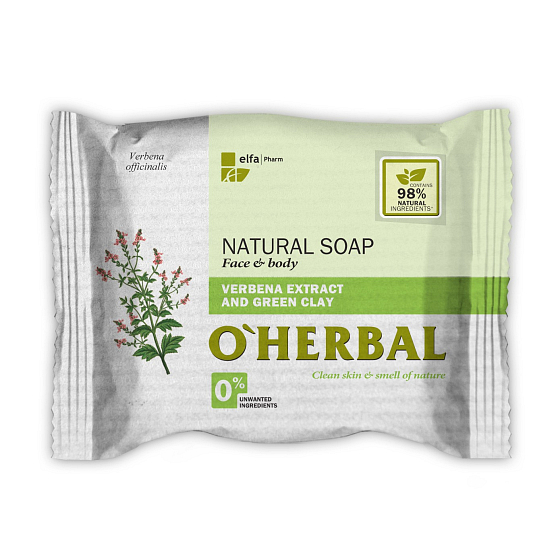 Über pflanzliche natürliche Eisenkraut und natürliche Toilettenseife aus grünem Ton 100 g
