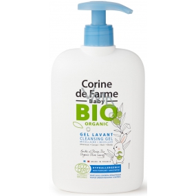 Corine de Farme Baby Bio Bio-Olivenblätter 2in1 Mizellen-Reinigungsgel für Haar und Körper für Kinder Spender 500 ml
