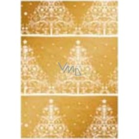Ditipo Geschenkpapier 70 x 200 cm Luxus goldene weiße Bäume