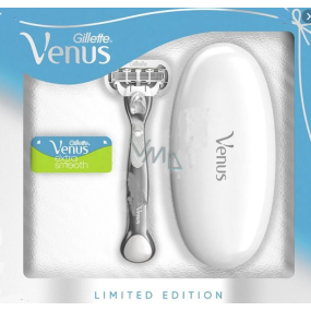 Gillette Venus Extra Smooth Platinum Rasierer + Ersatzkopf 2 Stück + Reiseetui, Kosmetikset für Damen