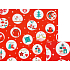 Nekupto Geschenkpapier 70 x 200 cm Weihnachtsroter Baum, Schlittschuhe, Geschenke in weißen Kreisen