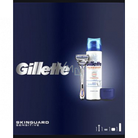 Gillette SkinGuard Rasierer + Ersatzkopf 1 Stück + Rasiergel 200 ml + Rasierhaken, Kosmetikset für Männer