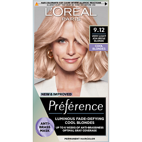 L'oreal Paris Préférence Cool Blondes Haarfarbe, Siberia, sehr hell aschblond 9.12 L'oreal Paris Préférence Cool Blondes Haarfarbe, Siberia, sehr hell aschblond 9.12