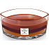 WoodWick Trilogy Autumn Harvest - Duftkerze für die Herbsternte mit breitem Holzdocht und Glasbootsdeckel 453 g