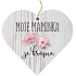 Bohemia Gifts Dekoratives Herz aus Holz mit Aufdruck Mom 12 cm