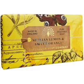 English Soap Sicilian Lemon & Orange natürliche parfümierte Toilettenseife mit Sheabutter 190 g