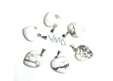 Magnesit / Howlite White Heart Anhänger Naturstein 15 mm, Reinigung Stein