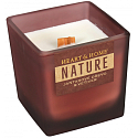 Heart & Home Nature Bernstein Holz und Vetiver Duftkerze großes Glas, Brenndauer bis zu 40 Stunden 210 g