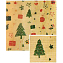 Nekupto Weihnachtsgeschenkpapier 70 x 150 cm Beige, rote Ornamente, Herz