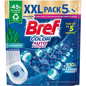 Bref WC Block Color Auto Active Eucalyptus, 5 × 50 g Bref WC Block Color Auto Active Eucalyptus, 5 × 50 g